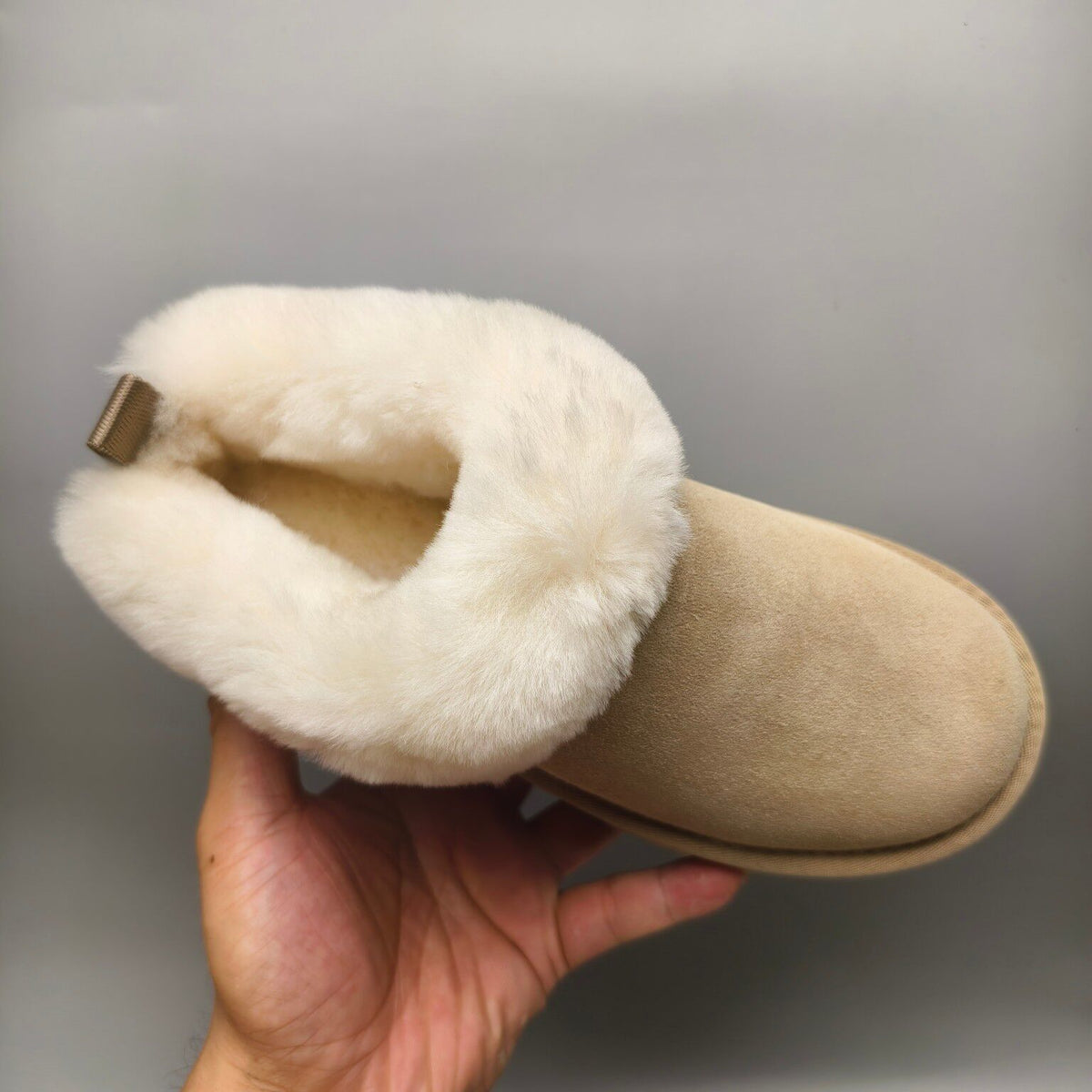 Sand Platform Slip-On Shoes with Suede-Look Finish | 1393