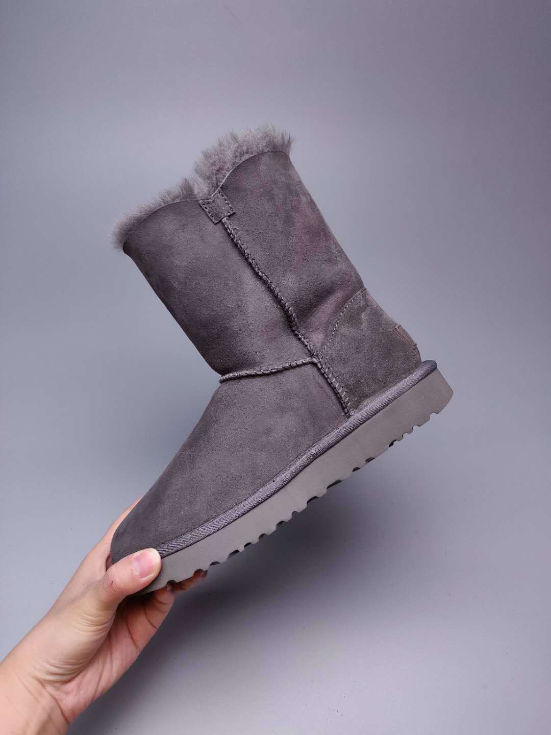 Gray Side-Zip Mid-Calf Boots | 2480