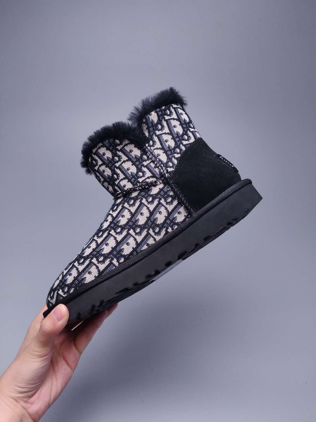 Textured Fabric Footwear – Black | 6554