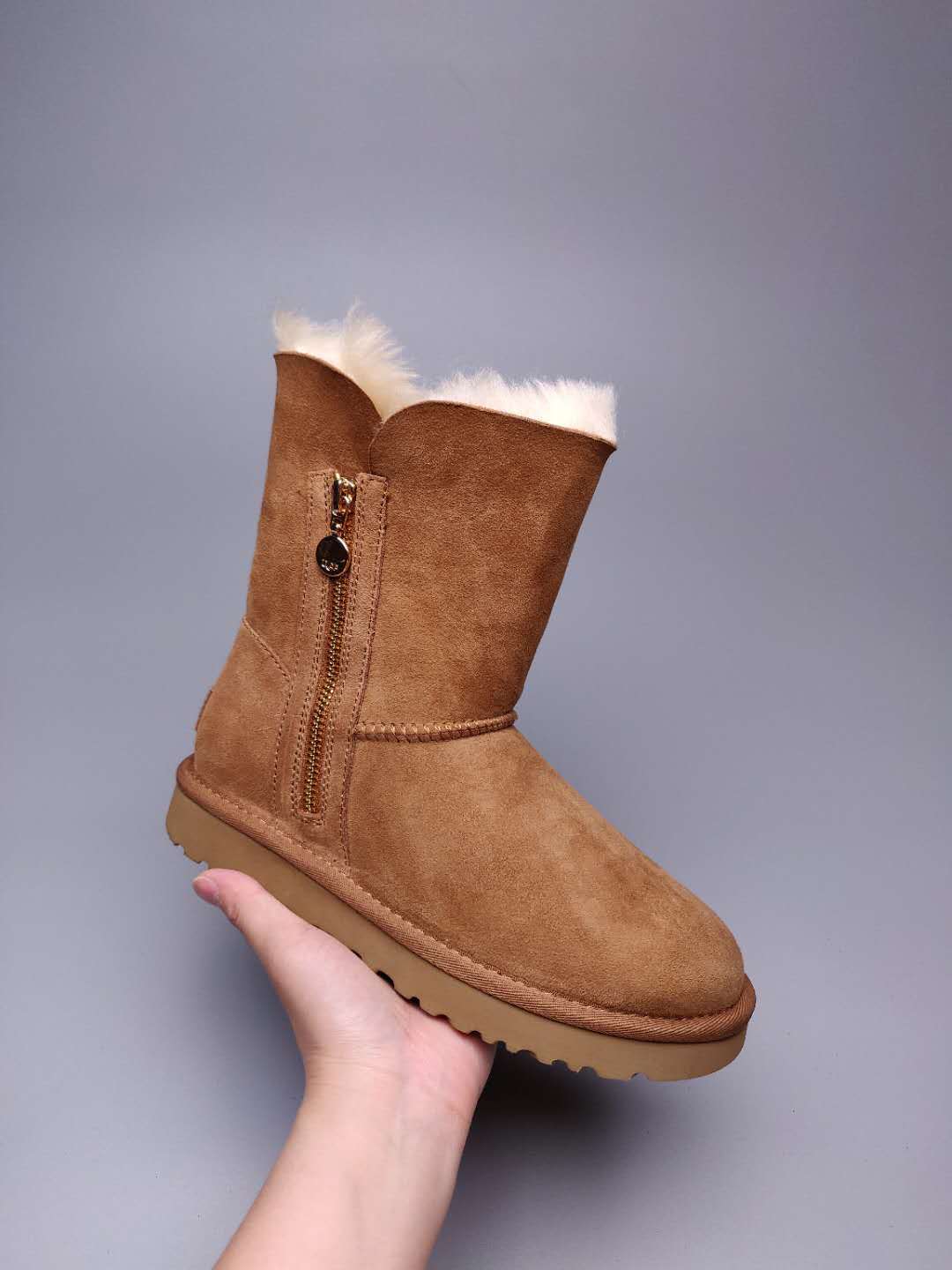 Chestnut Side-Zip Mid-Calf Boots | 2480