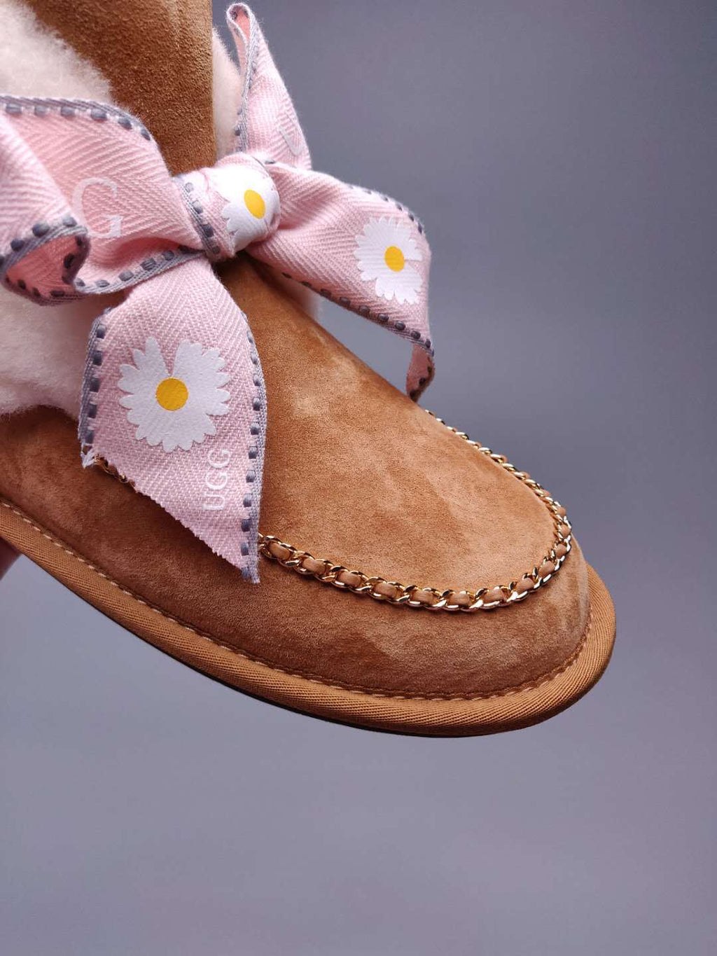 Daisy Chain & Ribbon Footwear – Chestnut | 7888