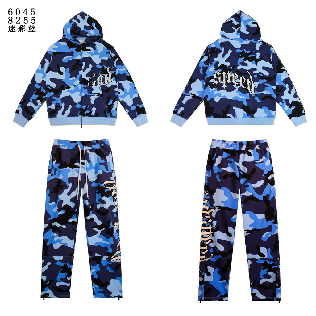 Godspeed Camo Embroidered Hoodie & Pants Matching Set