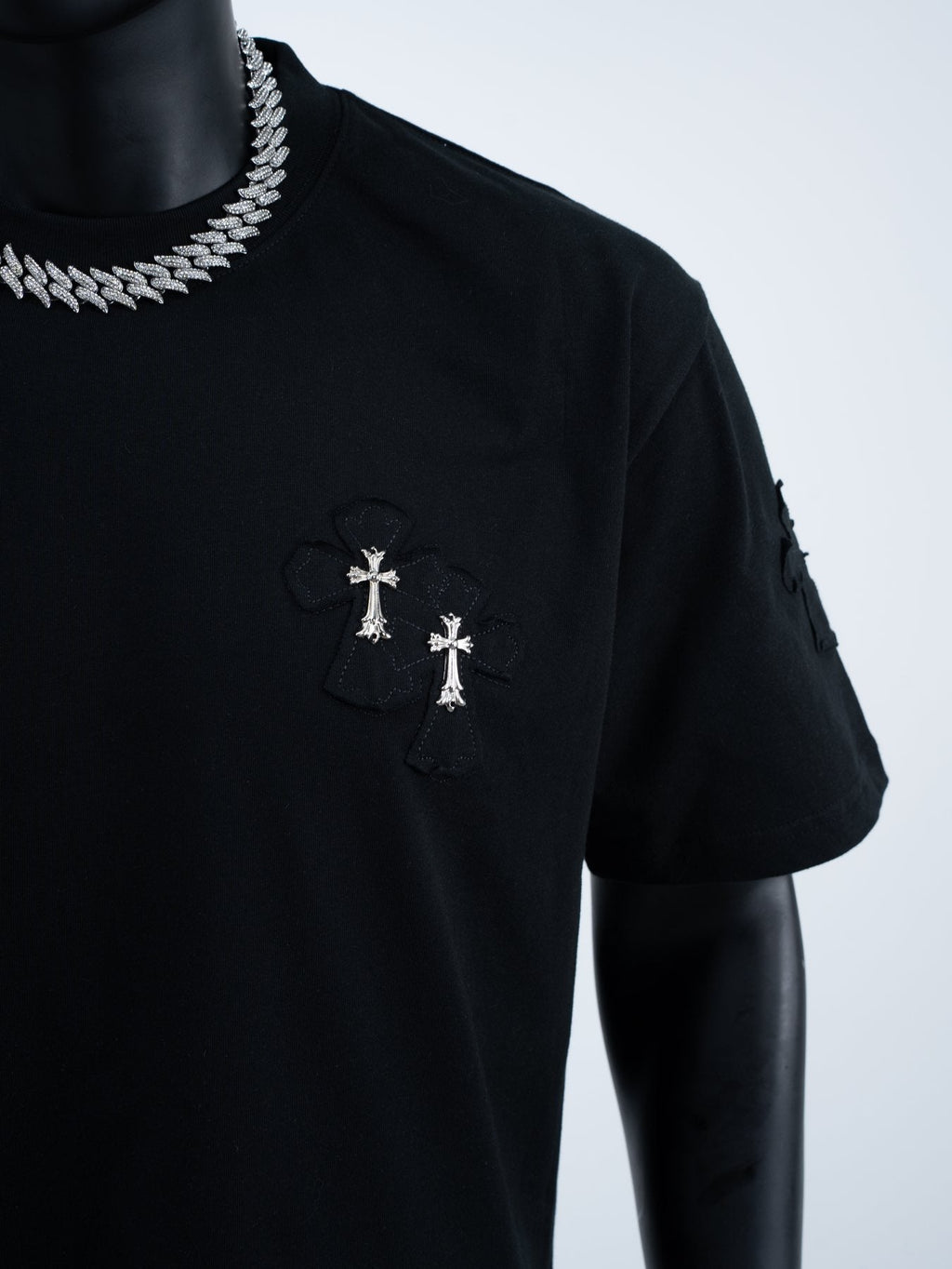 Chrome Hearts Slogan Cross Graphic T-Shirt