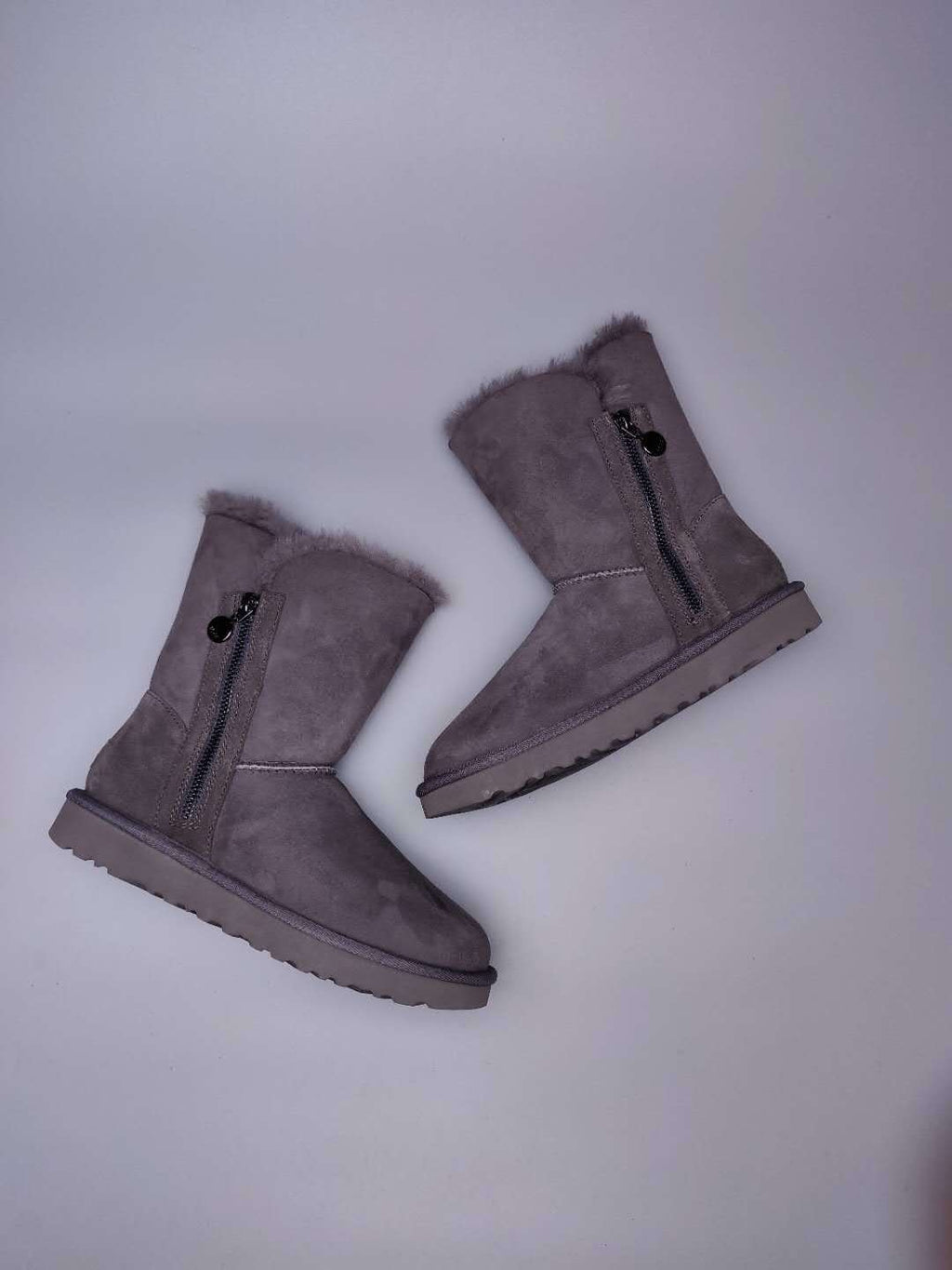Gray Side-Zip Mid-Calf Boots | 2480
