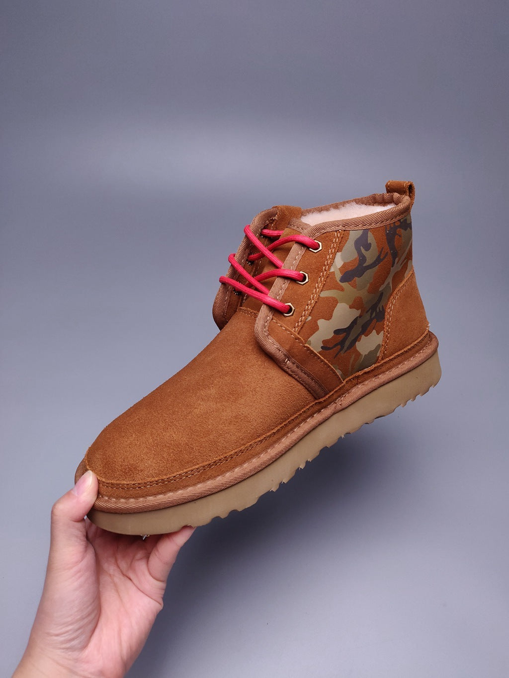Men’s Colorblock Camo Shoes in Chestnut – 4193