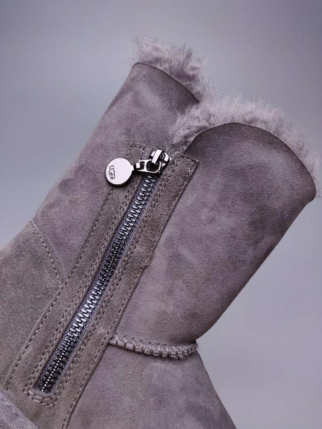Gray Side-Zip Mid-Calf Boots | 2480