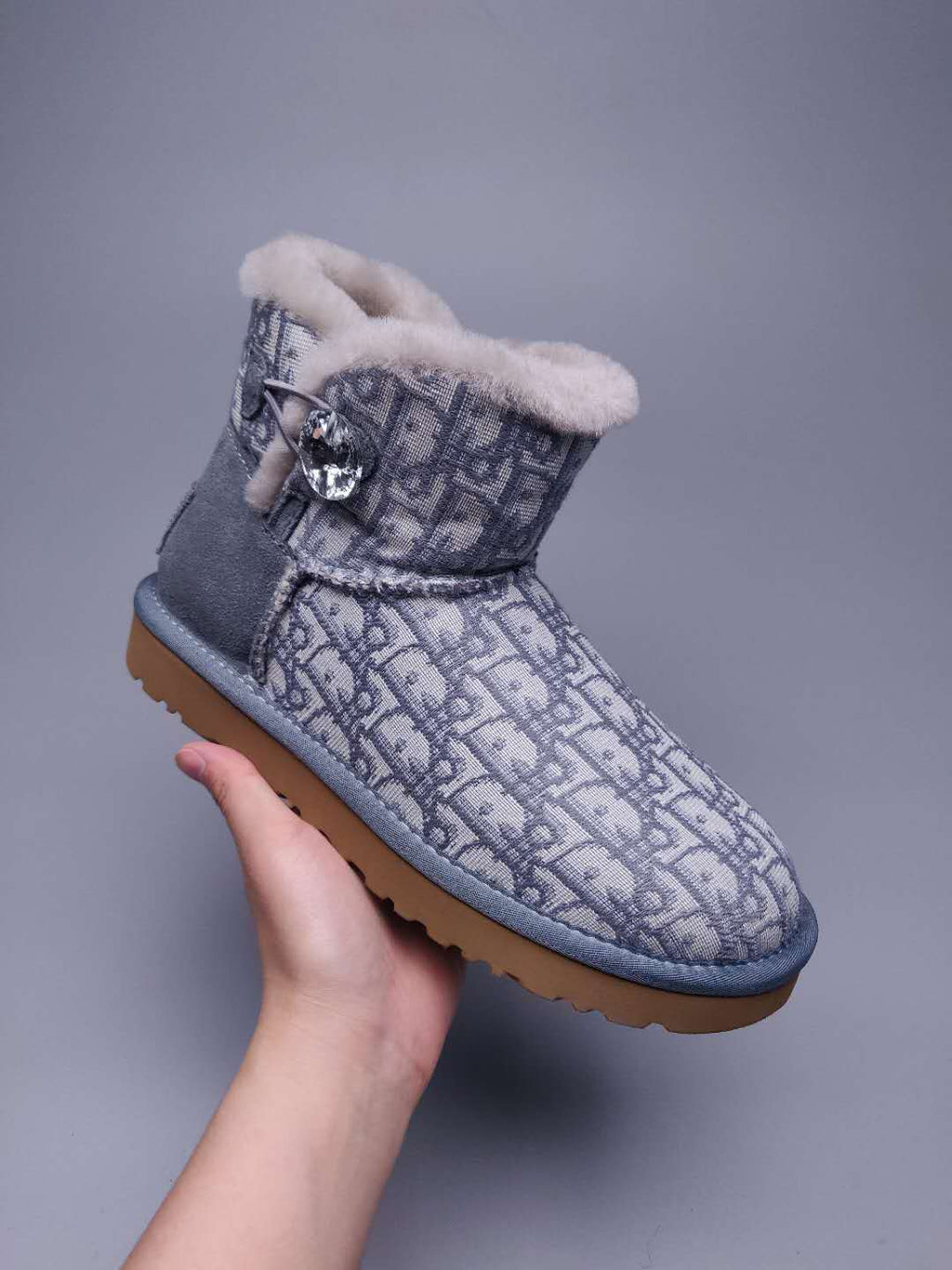 Textured Fabric Footwear – Gray | 6554