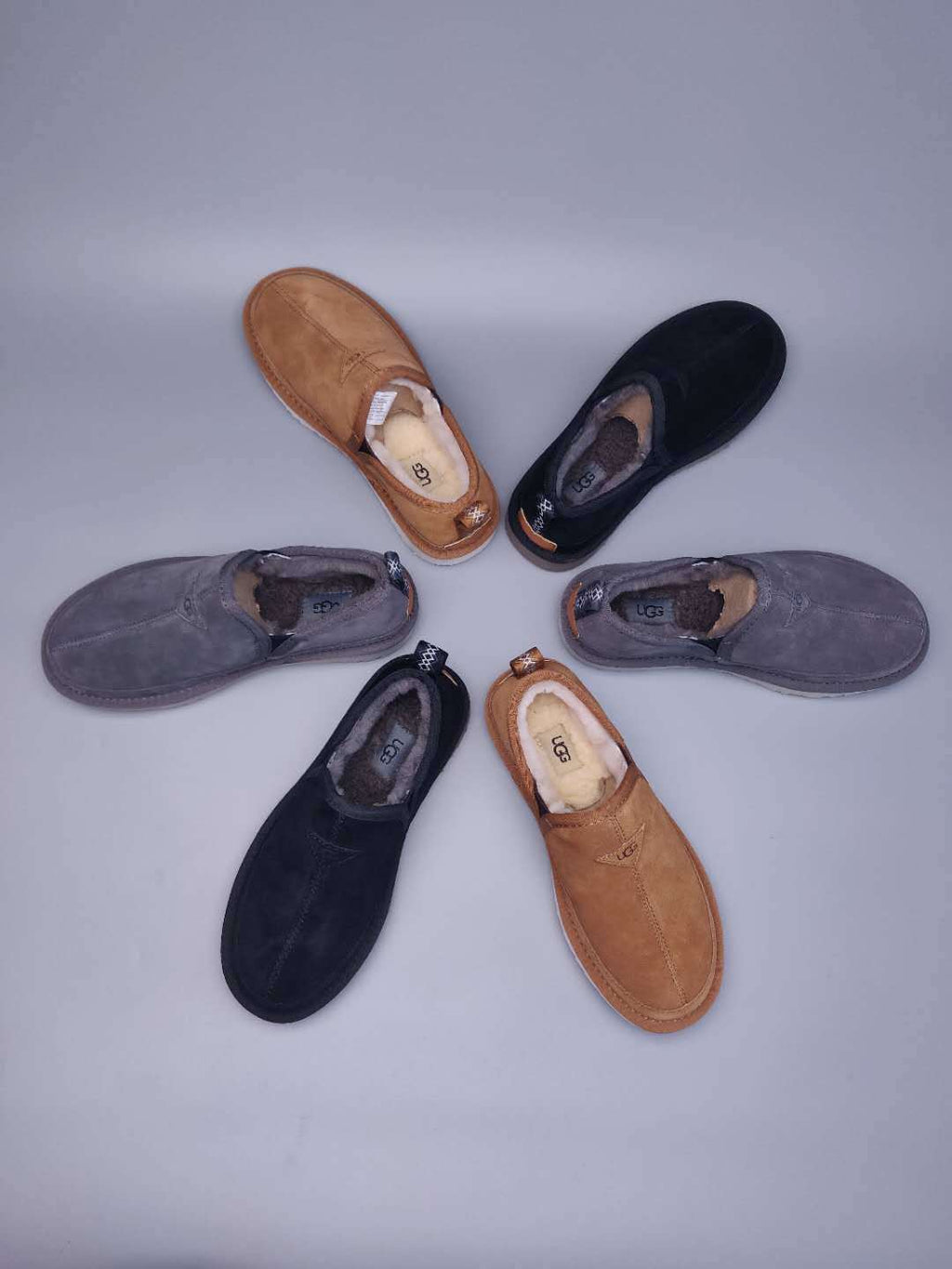 Black Men's Low-Top Slip-On Shoes | 3455