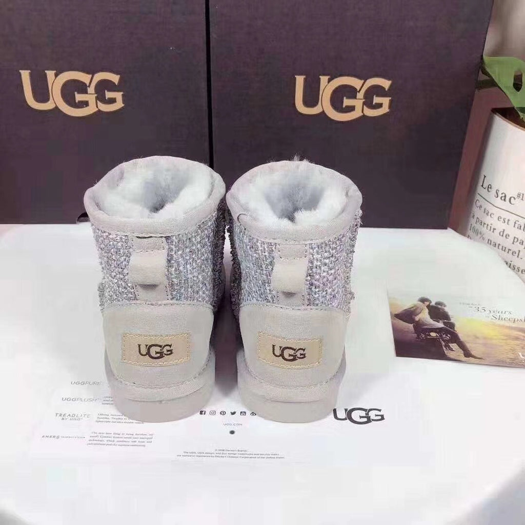 Kids’ Chic Gray Snow Boots – 5854