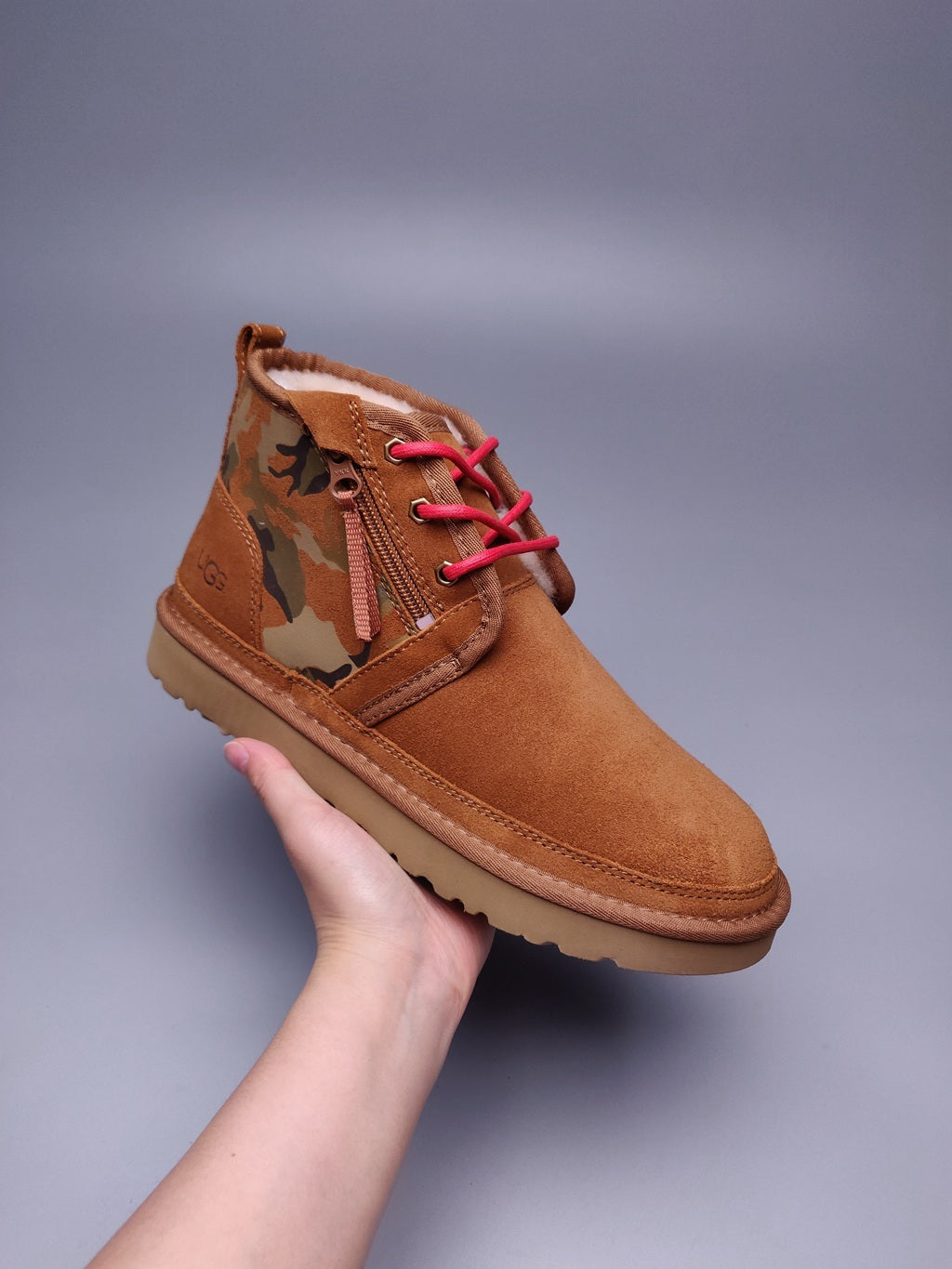 Men’s Colorblock Camo Shoes in Chestnut – 4193