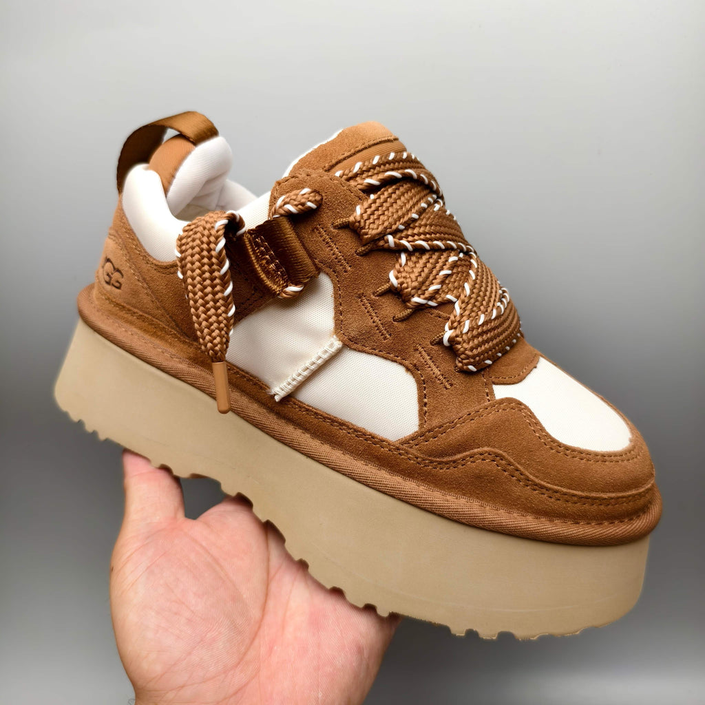 Chestnut Chunky Platform Lace-Up Sneakers | 1541