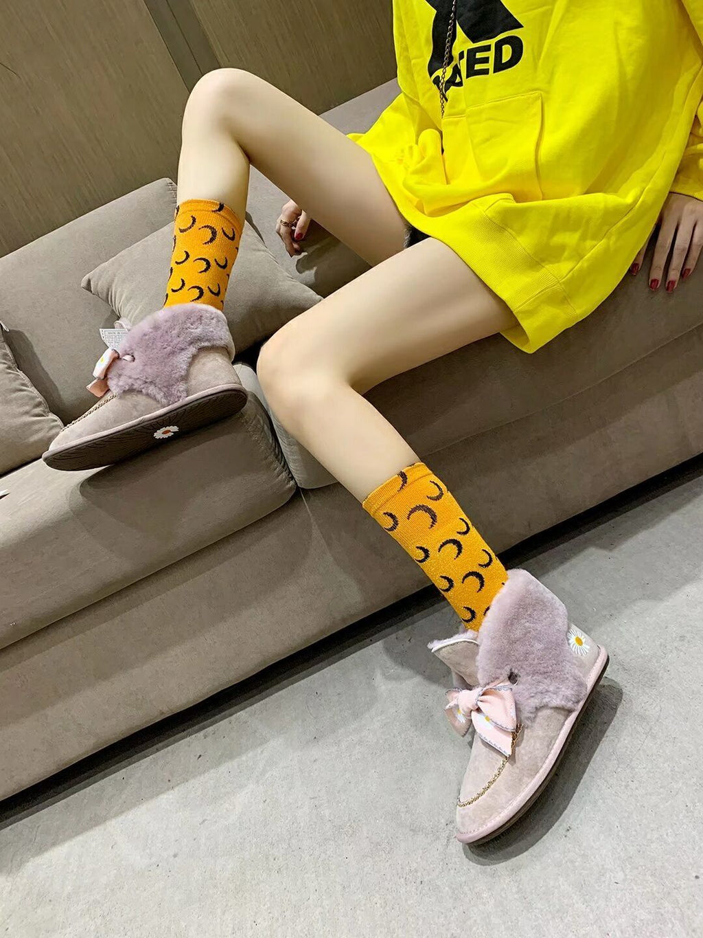 Daisy Chain & Ribbon Footwear – Blush Pink | 7888