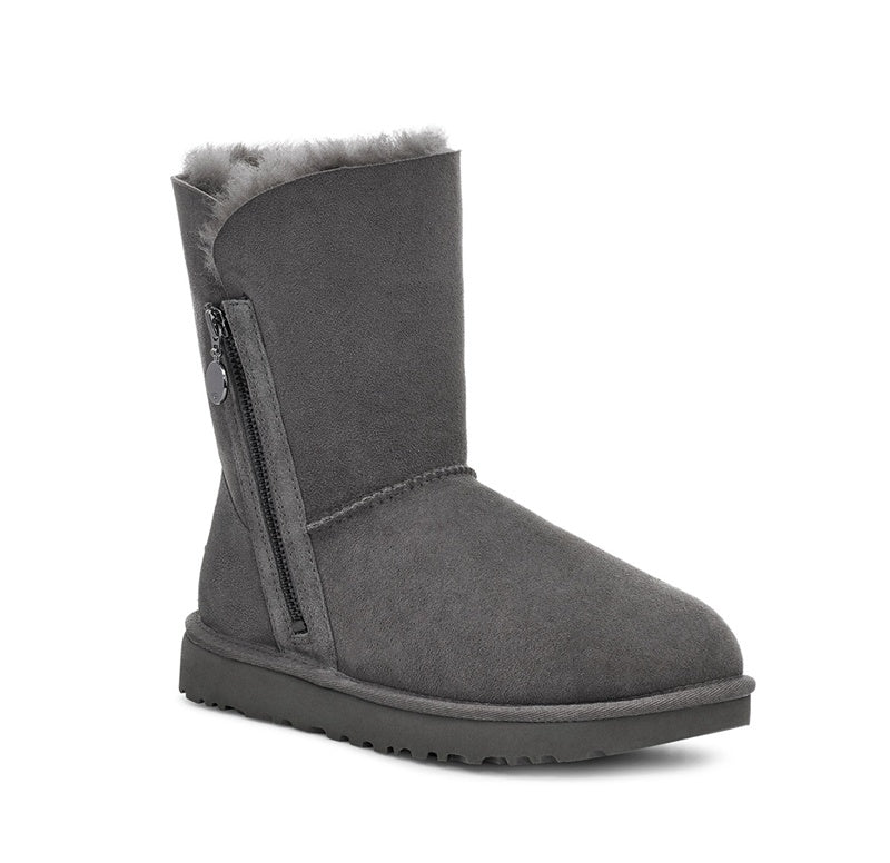 Gray Side-Zip Mid-Calf Boots | 2480