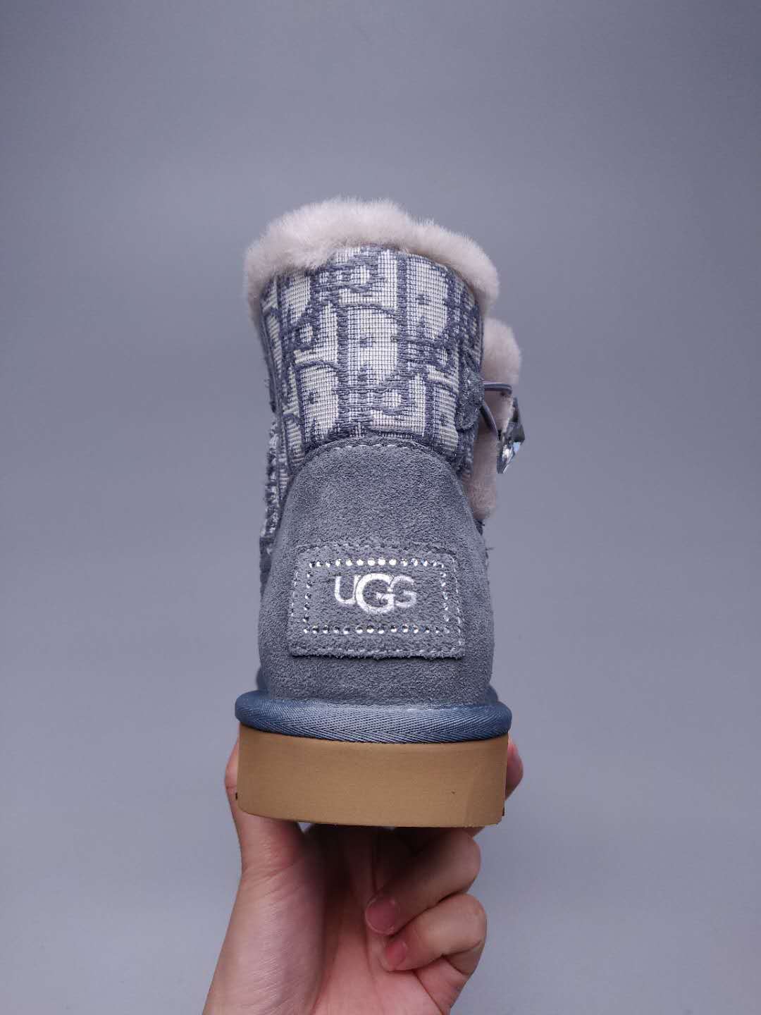 Textured Fabric Footwear – Gray | 6554
