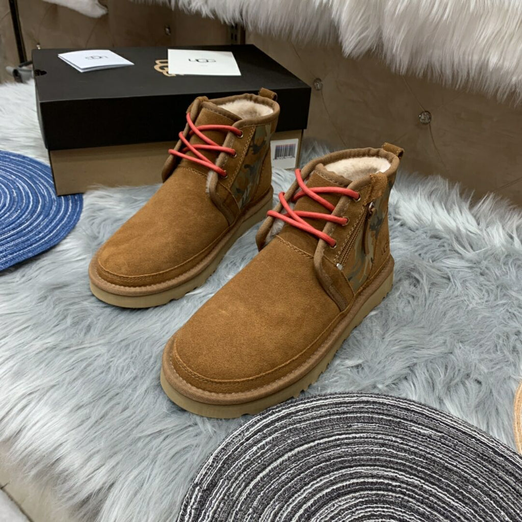 Men’s Colorblock Camo Shoes in Chestnut – 4193