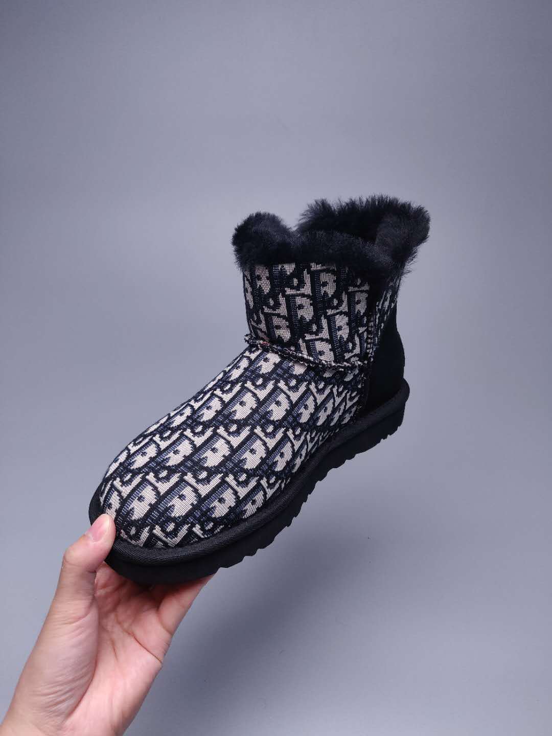 Textured Fabric Footwear – Black | 6554