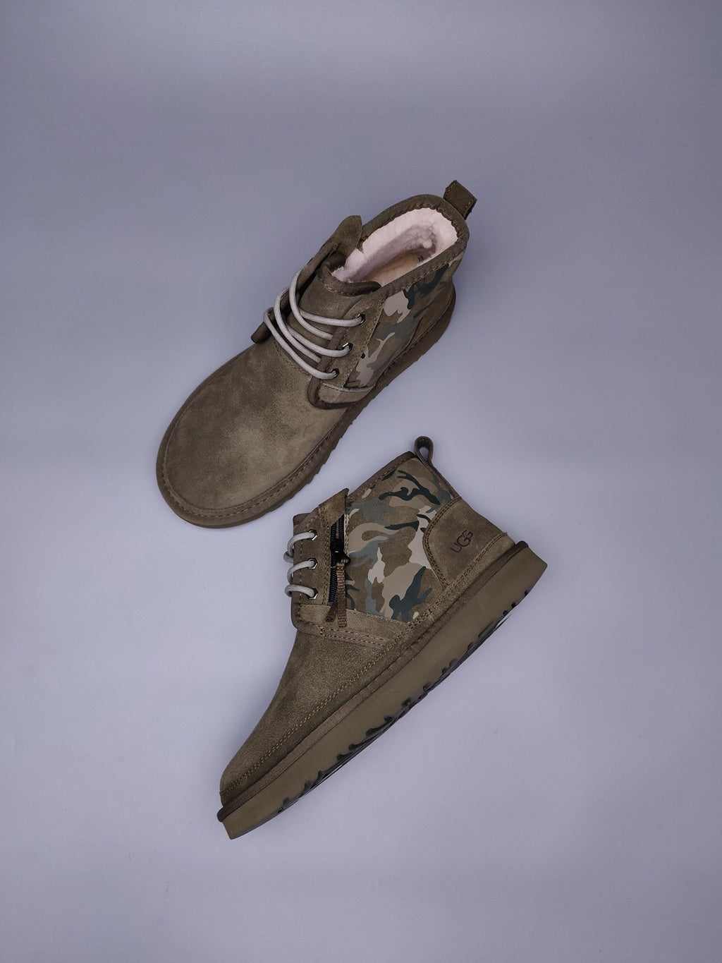 Men’s Colorblock Camo Shoes in Army Green – 4193
