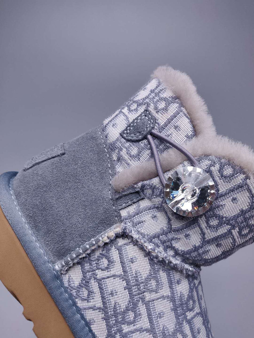 Textured Fabric Footwear – Gray | 6554