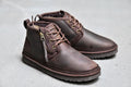 Men’s Crazy Horse Leather Zip-Up Shoes – 3883