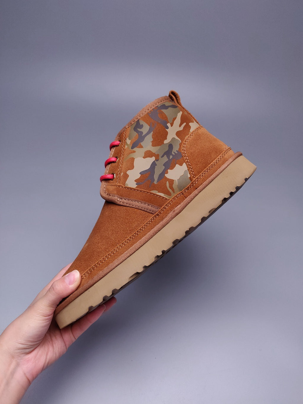 Men’s Colorblock Camo Shoes in Chestnut – 4193