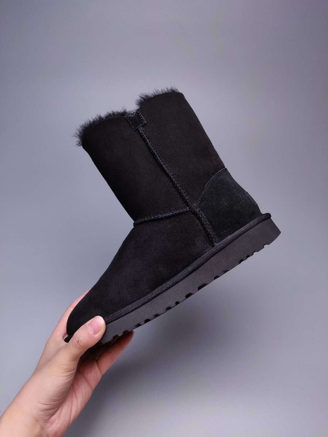 Black Side-Zip Mid-Calf Boots | 2480