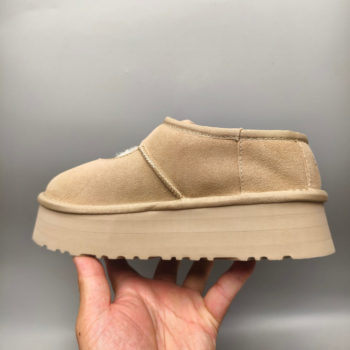 Platform Mary Jane Shoes – Sand | 7612