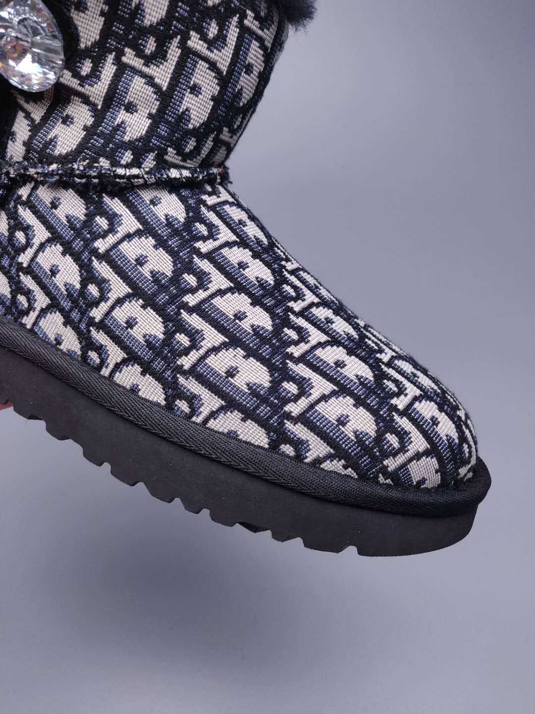 Textured Fabric Footwear – Black | 6554