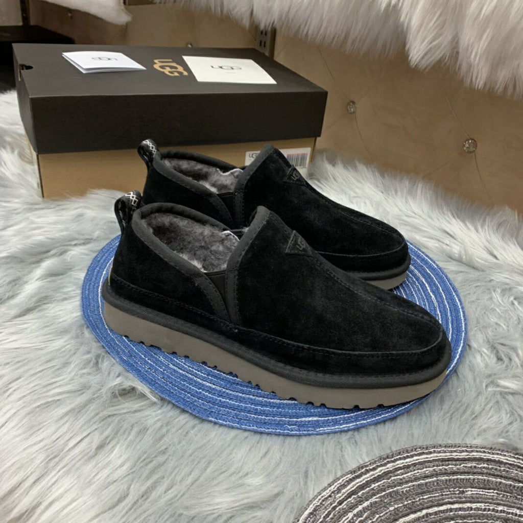 Black Men's Low-Top Slip-On Shoes | 3455
