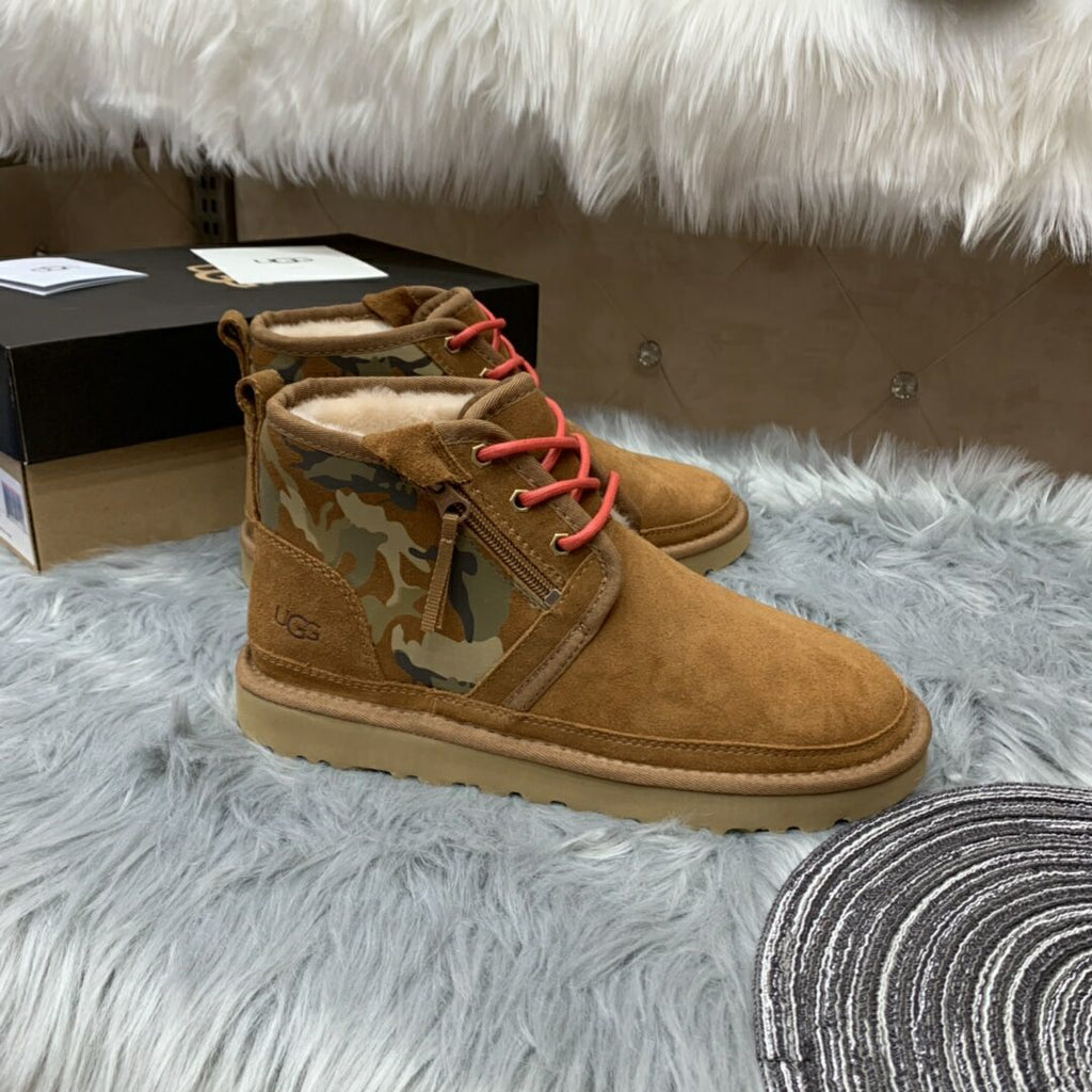 Men’s Colorblock Camo Shoes in Chestnut – 4193