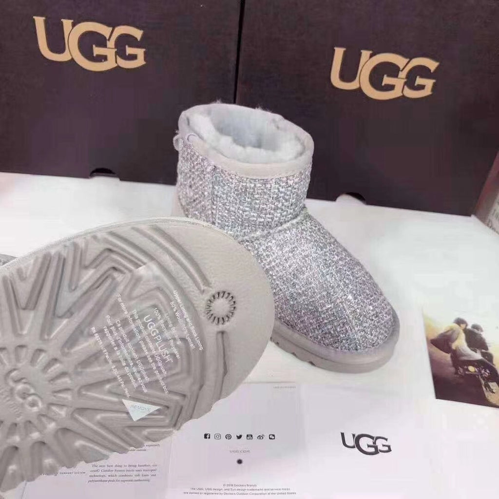 Kids’ Chic Gray Snow Boots – 5854