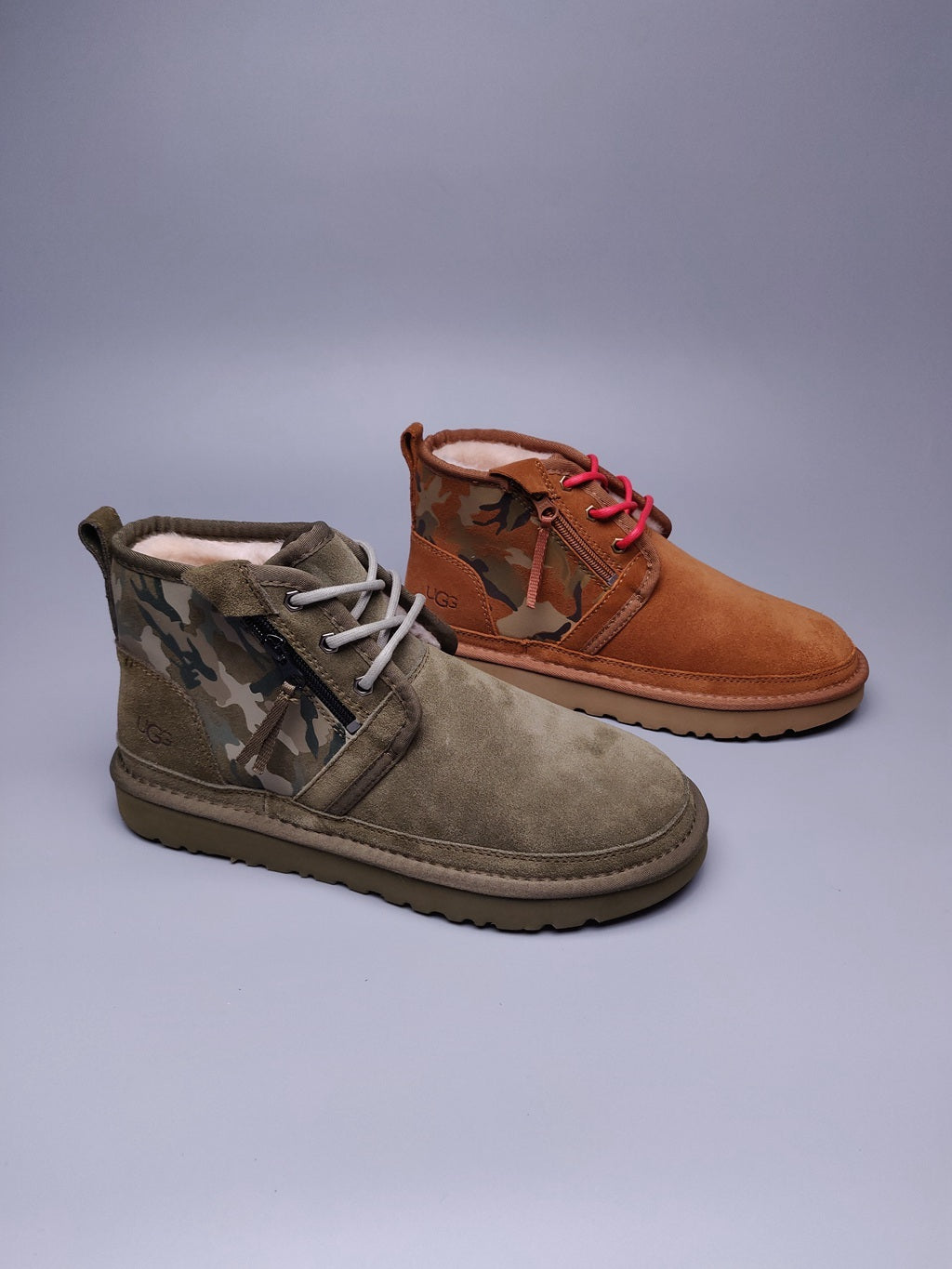 Men’s Colorblock Camo Shoes in Army Green – 4193