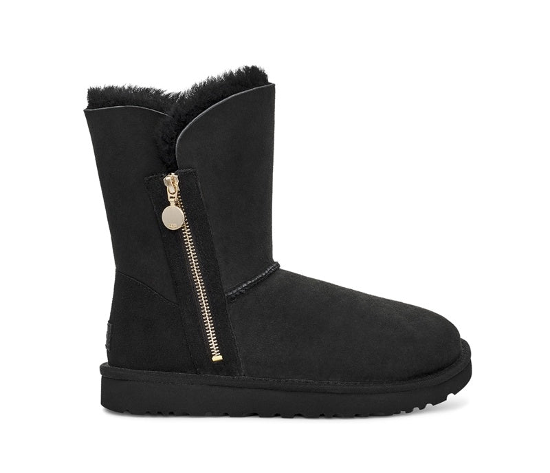 Black Side-Zip Mid-Calf Boots | 2480