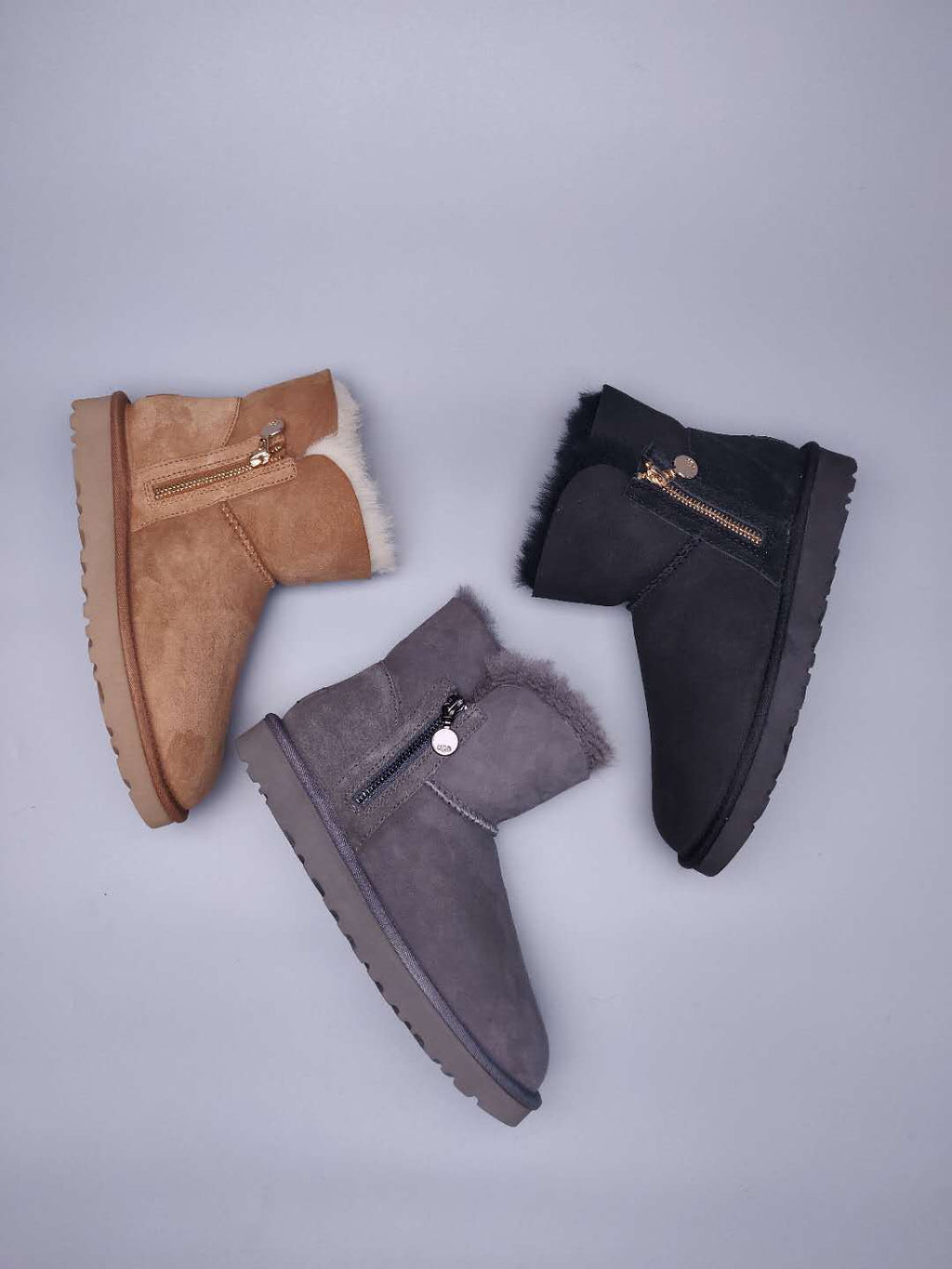 Gray Side-Zip Ankle Boots | 2481
