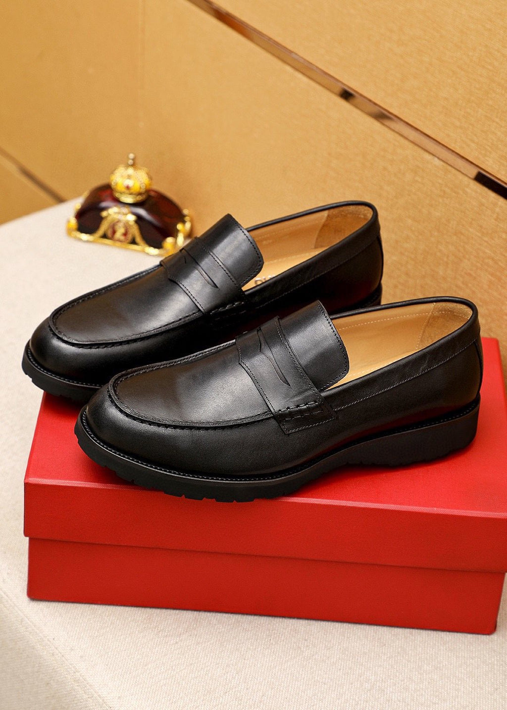 Ferragamo Black Strap Loafers